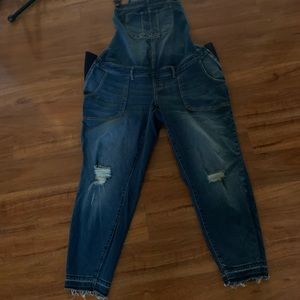 Distressed Blue Jean Overalls size 2X